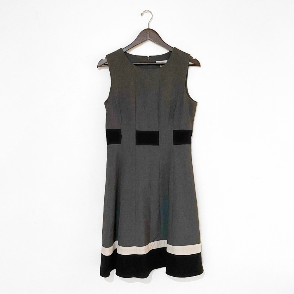 Calvin Klein Grey Colorblock Fit & Flare Dress